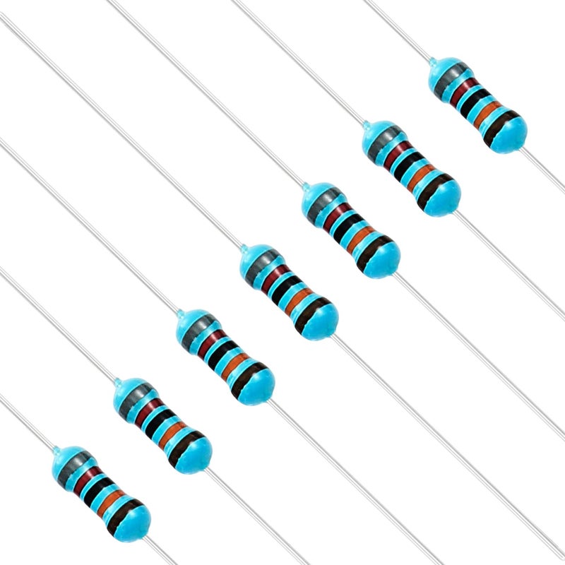 CHANZON 100pcs 1/4W (0.25W) 820K Ω ohm Metal Film Fixed Resistor 0.01 ±1% Tolerance 820KR MF Through Hole Resistors Current Limiting Rohs Certificated - Image 1