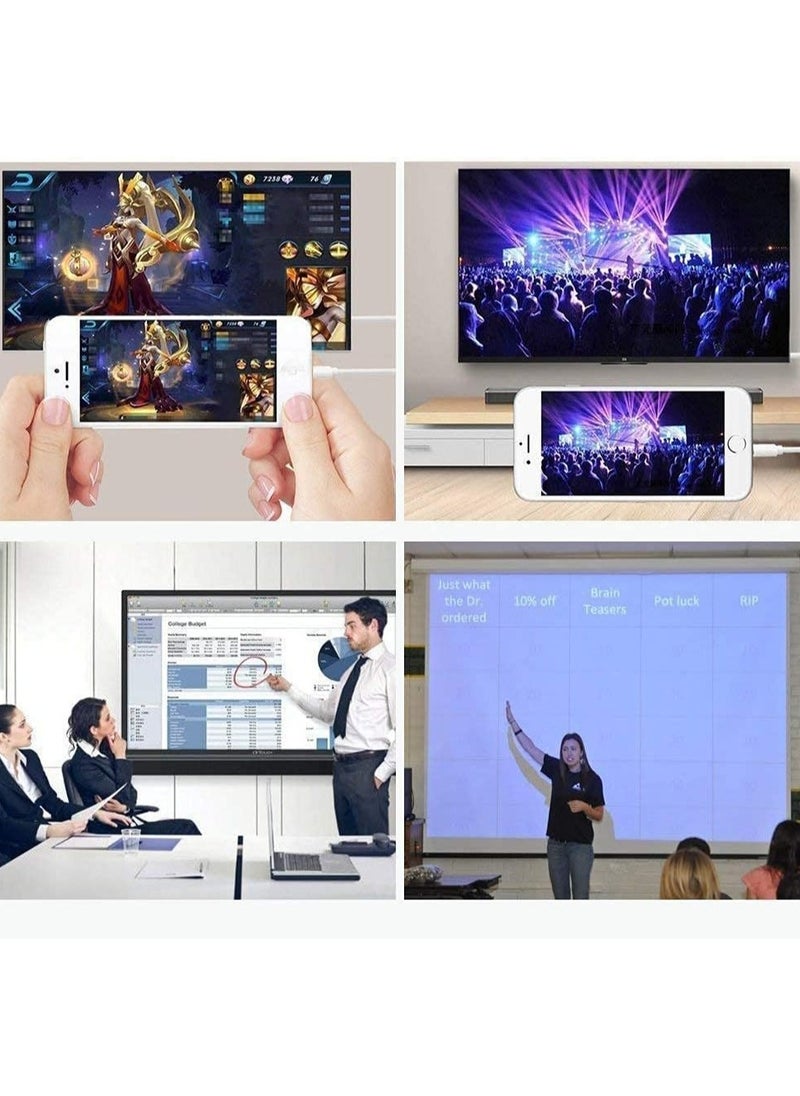 فلوينغ - محول HDMI لأجهزة iPhone إلى TV iPad إلى HDMI 1080P HD محول AV رقمي (لا يحتاج إلى طاقة) متوافق مع موصل شاشة مزامنة الفيديو والصوت مع iPhone 14/13/12/11/X/8/iPad/إلى شاشة عرض HDTV - Image 1