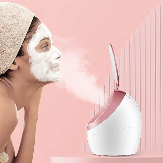 MVM Enterprise TOUCH FACIAL STEAMER FACIAL STEAMER WITH DOUBLE SIDED MIRROR PROFESSIONAL NANO ICONIC FACIAL STEAMER Mirror High Capacity Suitable for Home with Mini Size for man woman - Image 5