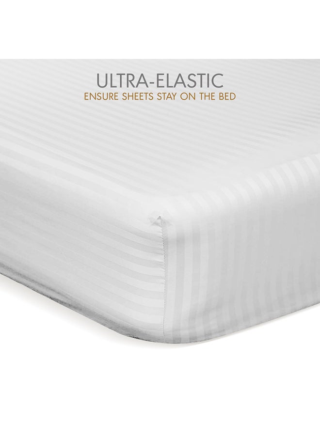 Hotel Linen Klub Hotel Linen Klub Down Alternative Comforter  Set -Ultra Soft Brushed Stripe Microfiber Fabric, 200GSM Soft Fibersheet Filling, Size :Single 160 x 200cm , Color: White  - Image 5