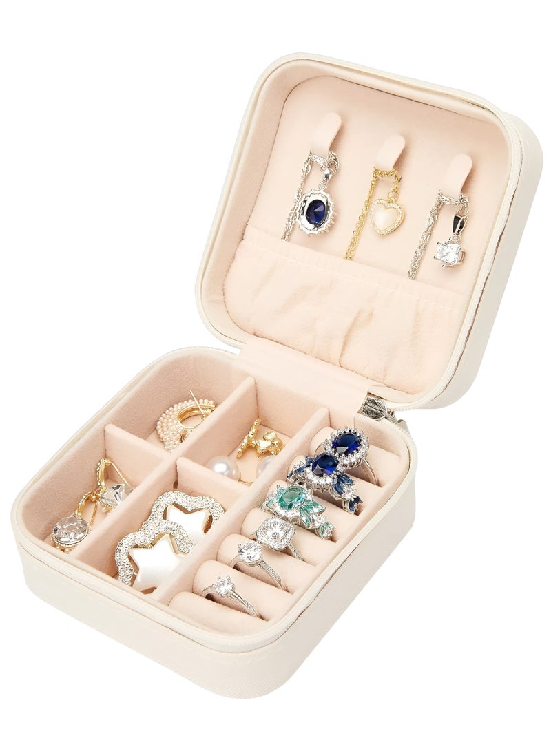 فيندكس صندوق مجوهرات صغير، منظم خواتم، قلادة، قرط، عقد، سوار، حامل تخزين مجوهرات صغير محمول للنساء - Image 1