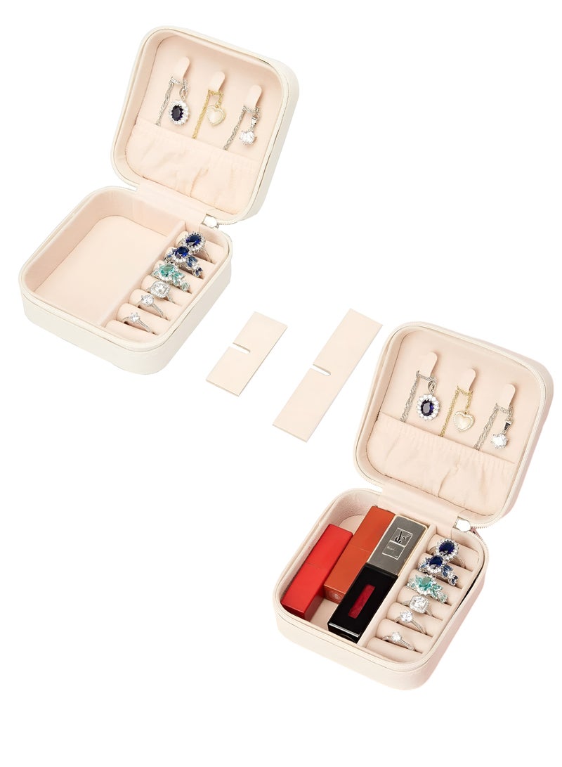فيندكس صندوق مجوهرات صغير، منظم خواتم، قلادة، قرط، عقد، سوار، حامل تخزين مجوهرات صغير محمول للنساء - Image 4