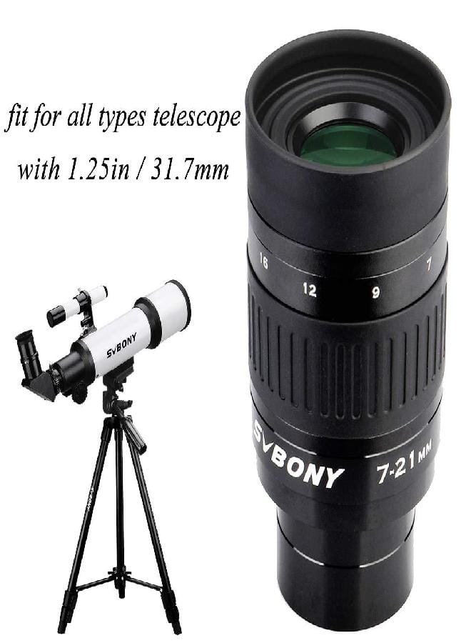 SVBONY SV135 Zoom Eyepiece, Zoom 7 to 21mm 1.25 Inch Telescope Eyepiece, 6 Element 4 Group Telescope Accessories for Astronomic Telescopes Visual - Image 2