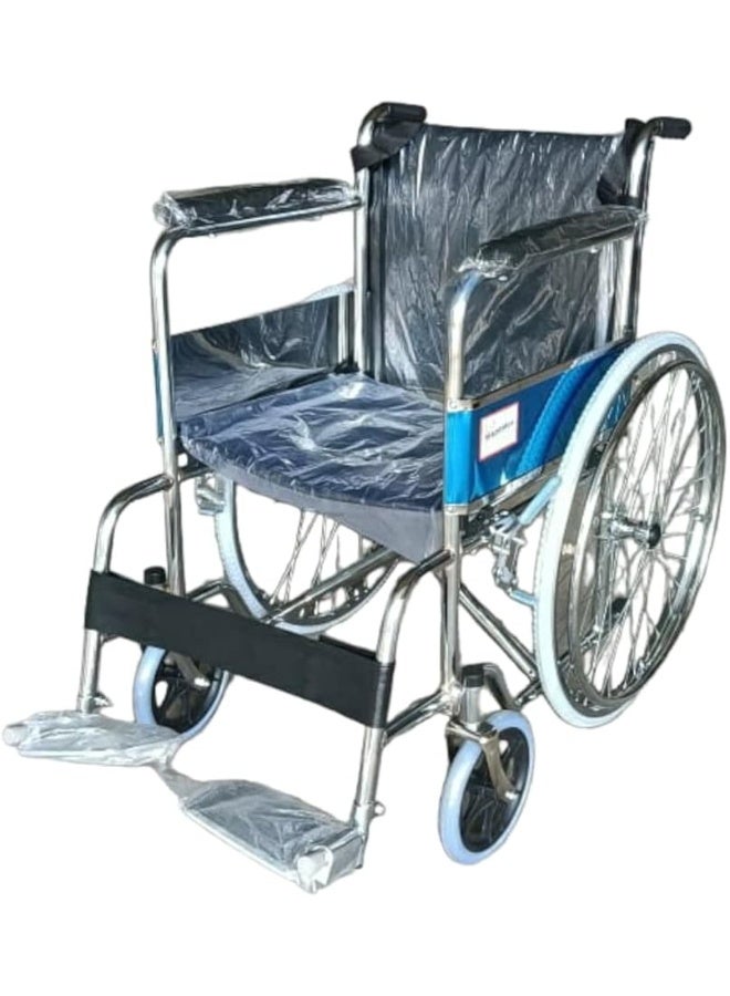 Standard Manual Wheelchair for Daily Mobility, Foldable Transport Chair with Comfortable Seat, Durable Design, Smooth Rolling Wheels for Indoor and Outdoor Use - Image 1