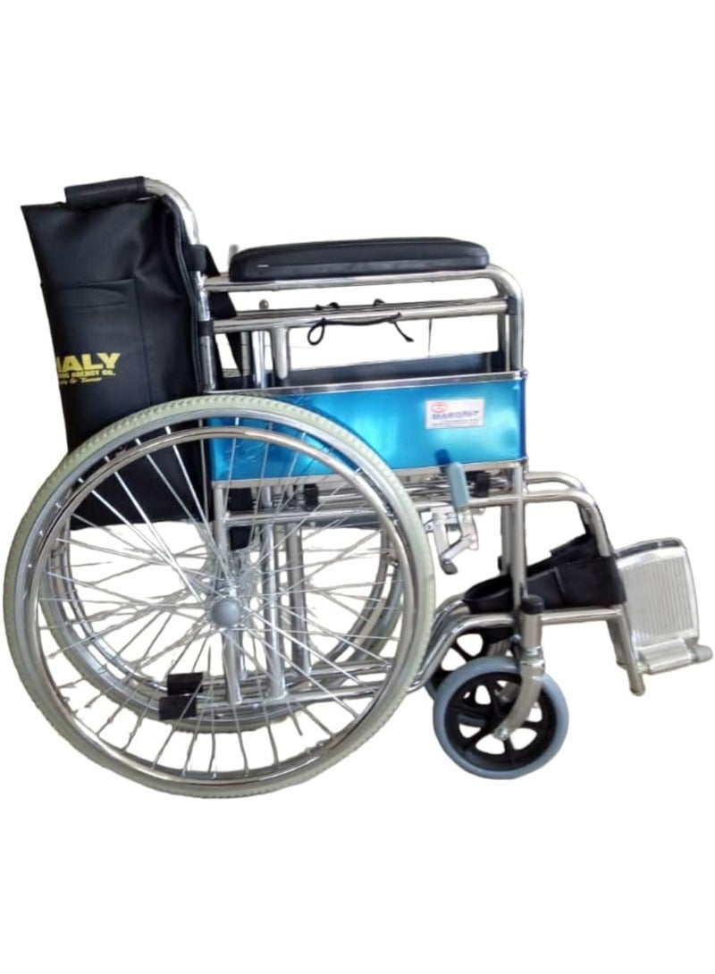 Standard Manual Wheelchair for Daily Mobility, Foldable Transport Chair with Comfortable Seat, Durable Design, Smooth Rolling Wheels for Indoor and Outdoor Use - Image 2