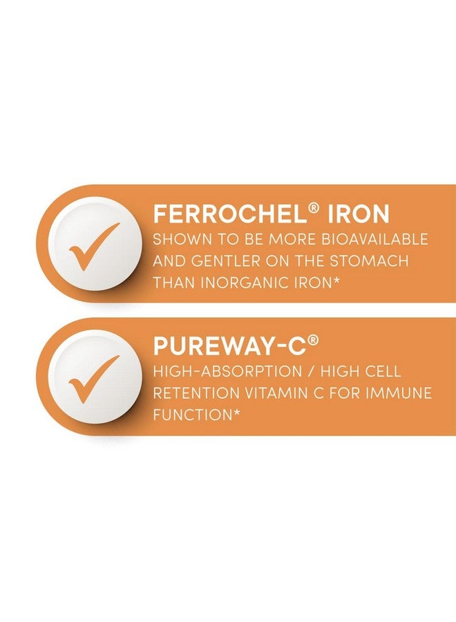 Purity Products MyIron ProClinical by Purity Products - Iron (Ferrous Bisglycinate Chelelate) + Vitamin C (PureWay-C) - Gentle on The Stomach - Controlled Absorption - Promotes Healthy Red Blood Cells - 30 Count (1) - Image 4