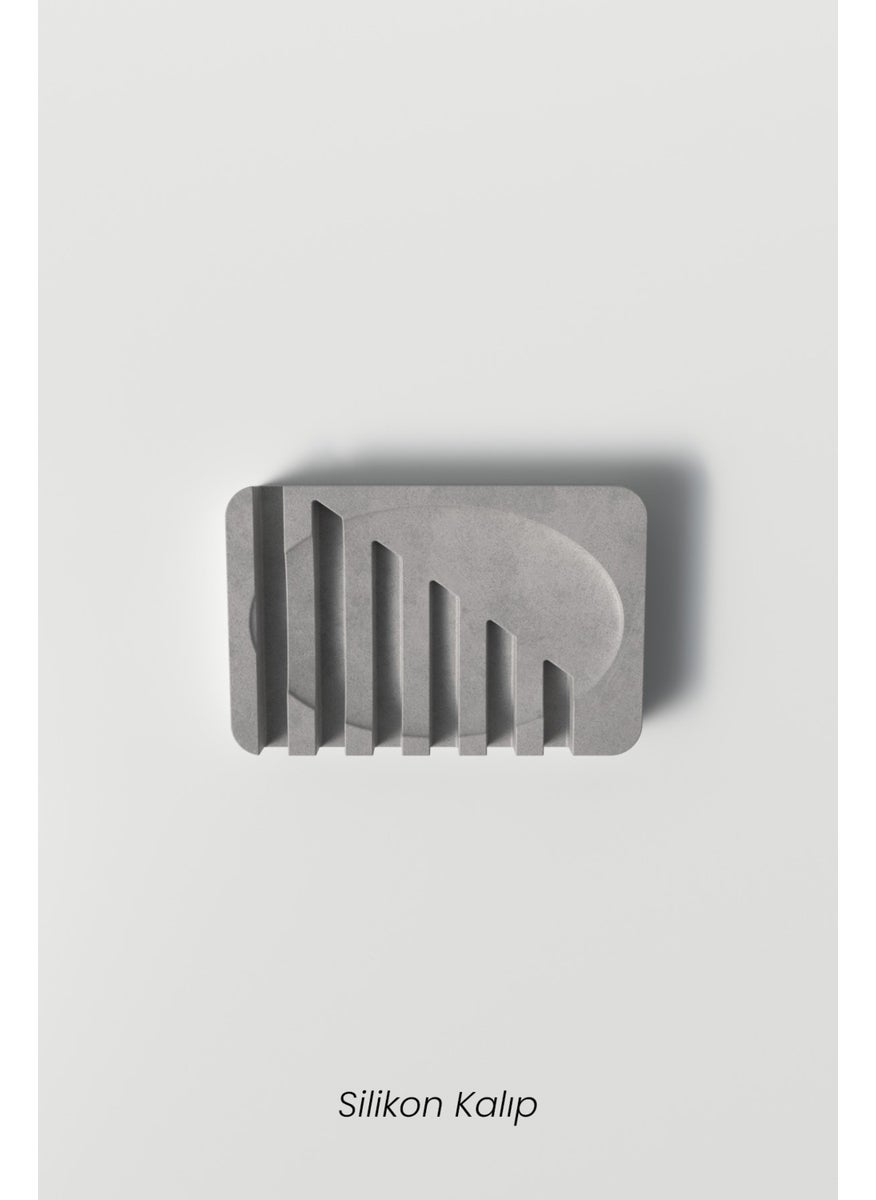 Cage Art Studio Patterned Concrete Soap Dish Silicone Mold - Rectangular Concrete Soap Dish Silicone Mold M1  - Image 1