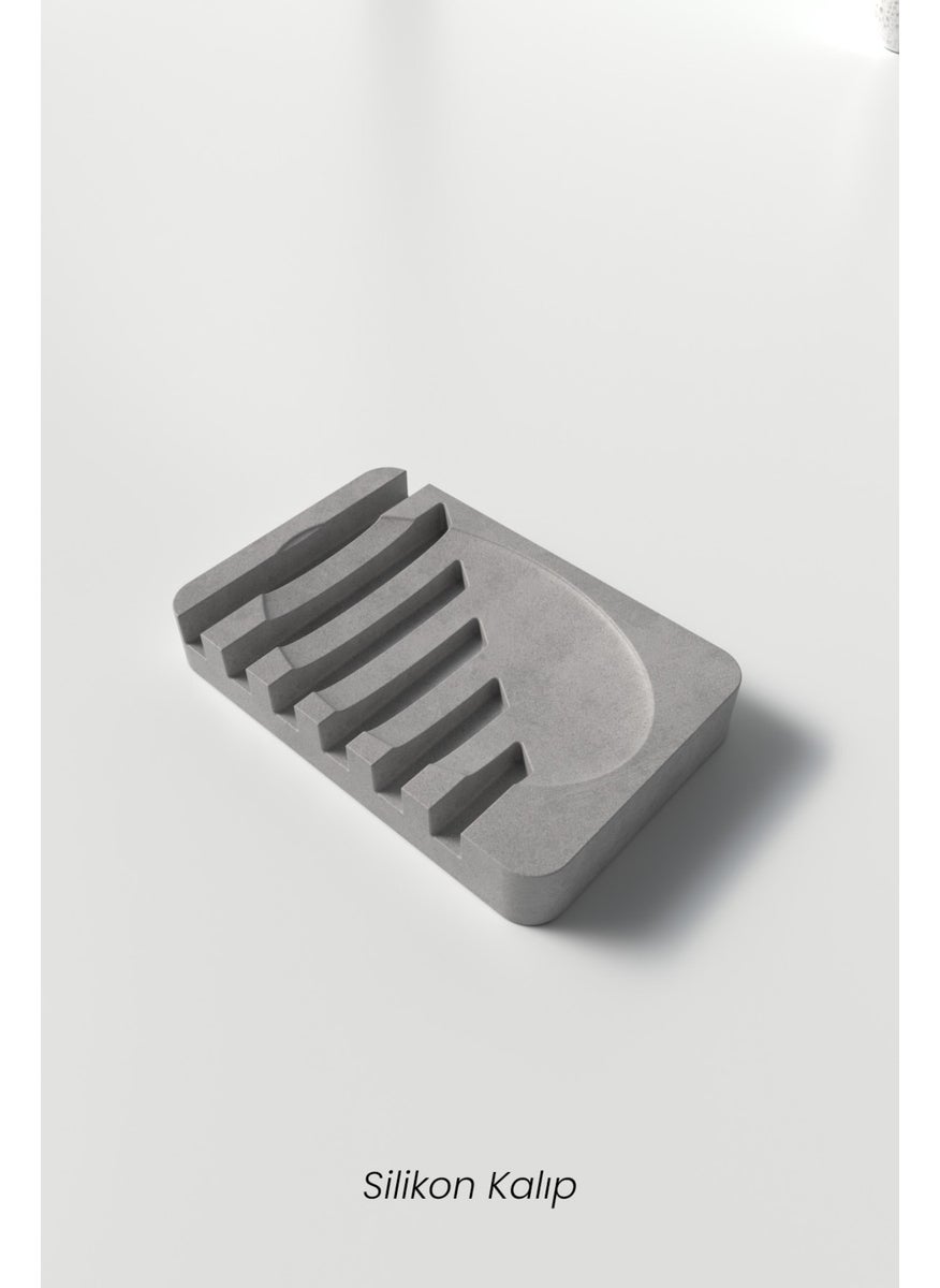 Cage Art Studio Patterned Concrete Soap Dish Silicone Mold - Rectangular Concrete Soap Dish Silicone Mold M1  - Image 3