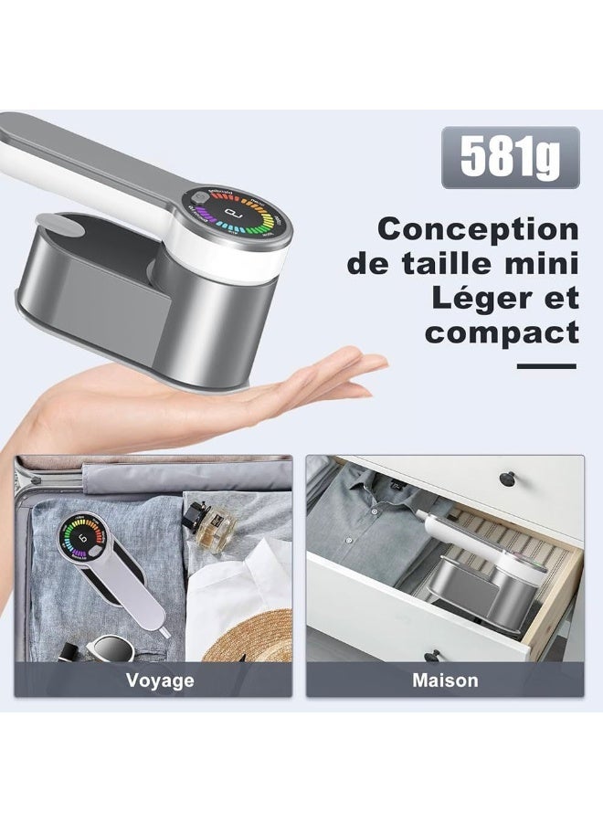 BlueFire Travel Iron Handheld Steam Iron 2-in-1 Portable Clothes Steamer with LCD Display – 1200W Fast Heating Mini Steam Iron for Home & Travel | 6 Steam Levels, 5 Sec Heat-Up, 180° Rotating Head, “V” Tip Design | Compact Lightweight Wrinkle Remover for Garments, Shirts, Dresses & Curtains – Smart LED Display, Dual Dry/Wet Ironing, 120ml Water Tank - Image 4