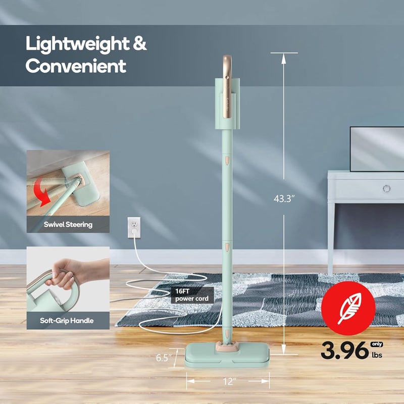 Newbealer Steam Mop & Detachable Handheld Cleaner, 250ml 1200W Powerful Floor Steamer, 3 Adjustable Levels for Carpet Laminate Hardwood Grout, Carpet Glider, 7 Multi-purpose Accessories & 2 Pads - Image 4