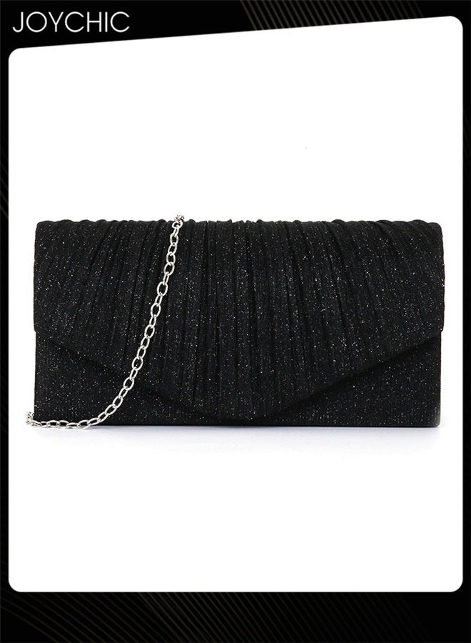 Joychic New Style Women Portable Evening Bag Ladies Pleated Evening Dress Party Clutch - Image 2