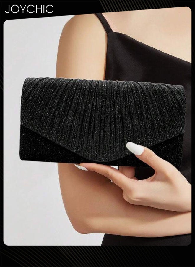 Joychic New Style Women Portable Evening Bag Ladies Pleated Evening Dress Party Clutch - Image 1