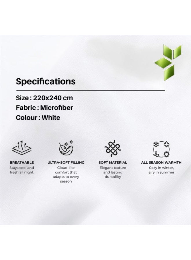 King Size Duvet Comforter | 220x240cm | 250 GSM | Ultra-Soft Microfiber | All-Season | Hotel Quality | Made in UAE – HRAD - Image 3