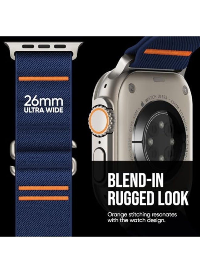 أساور رياضية متوافقة مع ساعة أبل الترا 49 مم 45 مم 44 مم 42 مم 38 مم 40 مم 41 مم للرجال والنساء، حزام حلقة رياضية مرنة من النايلون مع خطاف S لسلسلة آي واتش الترا SE 10 9 8 7 6 5 4 3 2 1. - Image 2