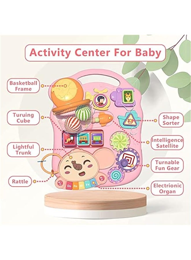DURKU Pink Baby Walker with Music and Lights, 2 in 1 Activity Center and Push Toy for Boys and Girls, Fun Learning Bouncer with Wheels, Great Gift for Birthday or Holiday - Image 3