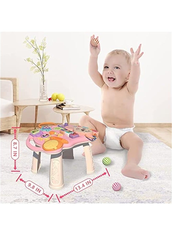 DURKU Pink Baby Walker with Music and Lights, 2 in 1 Activity Center and Push Toy for Boys and Girls, Fun Learning Bouncer with Wheels, Great Gift for Birthday or Holiday - Image 4
