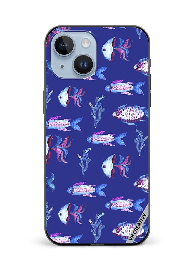 VR CREATIVE Protective Case Cover For Apple iPhone 15 Plus Fish And Octopus Design Multicolour - Image 1