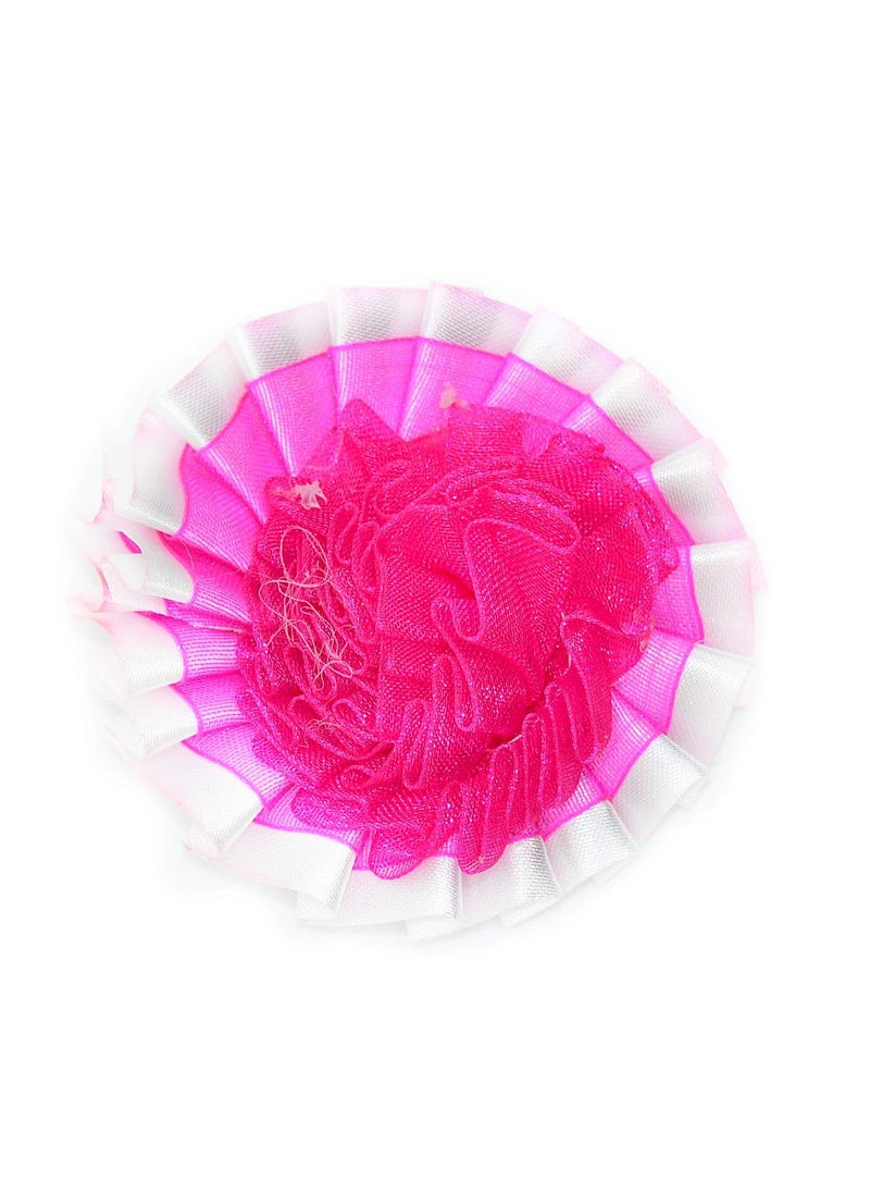 GOELX Goelx Ribbon Mesh Flowers Bows Patches Appliques for Decoration Works, Art & Craft, Packaging & All DIY Creativity - 10 Pcs - Pink  - Image 2