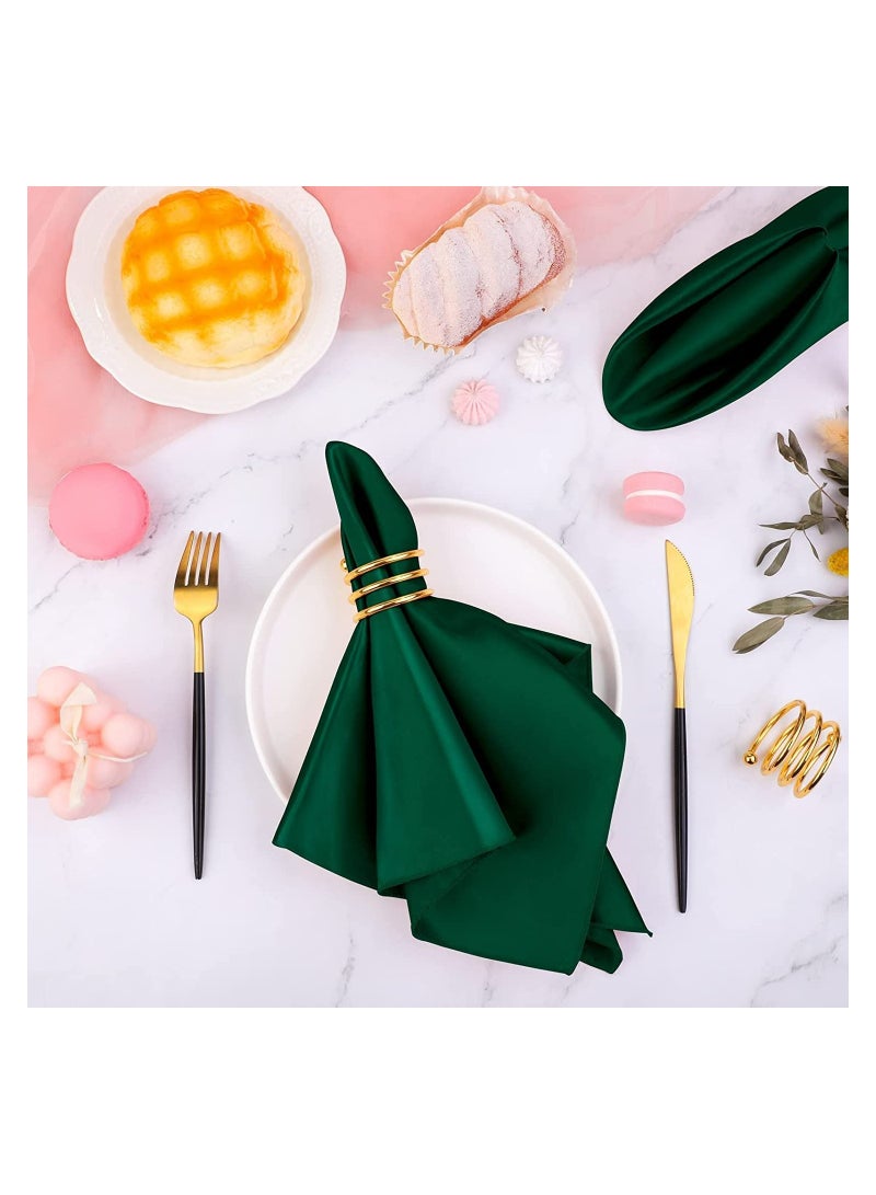 Elegant Gold Napkin Rings Set, 10Pcs Sturdy Metal Holders for Wedding and Dining Table Decor, Stylish Spring Design for Special Occasions