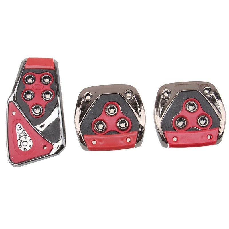 Oshotto 3 Pcs Non-Slip Manual CS-375 Car Pedals kit Pad Covers Set Compatible with Maruti Suzuki XL6 (Red) - Image 5