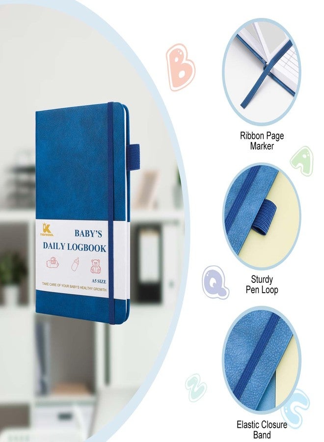 Tiankool Baby's Daily Care Planner - A5 Newborn Baby Log Book for Tracking Daily Routine, 152 Easy-to-Use Pages to Monitor Nursing, Sleep, Feeding, Diapers, Pumping, and More - Marine Blue - Image 2