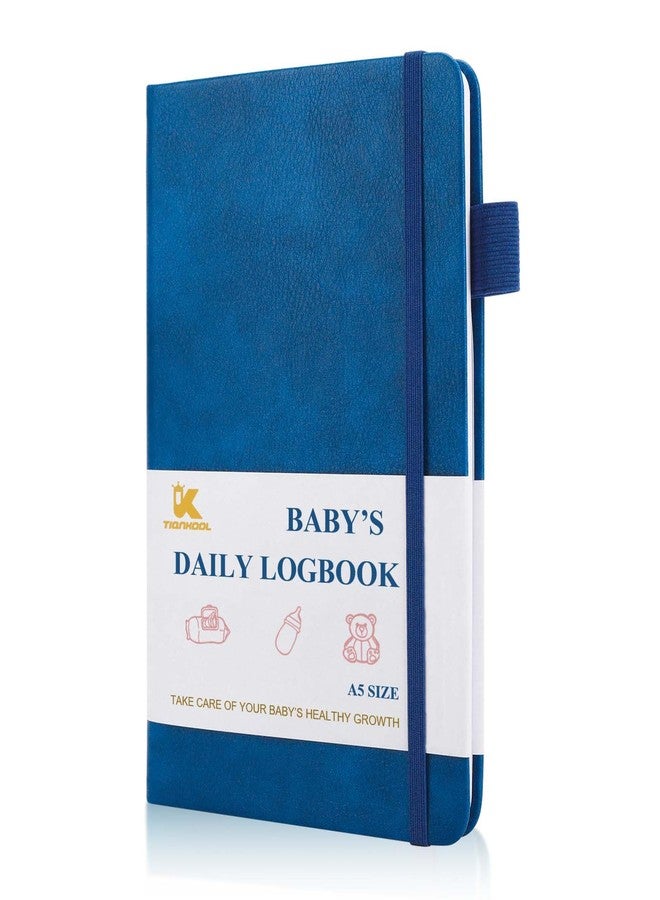 Tiankool Baby's Daily Care Planner - A5 Newborn Baby Log Book for Tracking Daily Routine, 152 Easy-to-Use Pages to Monitor Nursing, Sleep, Feeding, Diapers, Pumping, and More - Marine Blue - Image 1