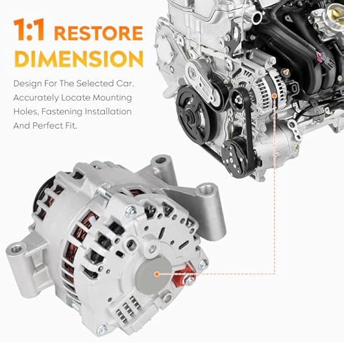 AEagle New Alternator for Ford Super Duty F250 F350 F450 F550 V8 7.3L 1999 2000 2001, Excursion 00-01 4U2Z10V346CKRM, F81U10300EB, F81Z10346EA, F81Z-10346-EARM, AFD0055, 40014044 - Image 3