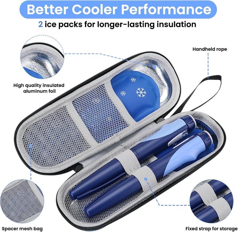 Portable Insulated Cooling Travel Storage Case, Mini Hard Shell Cool Carry Pouch for Small Liquid Vials, Compact Waterproof Insulated Organizer Bag for Outdoor Daily Trip - Image 3