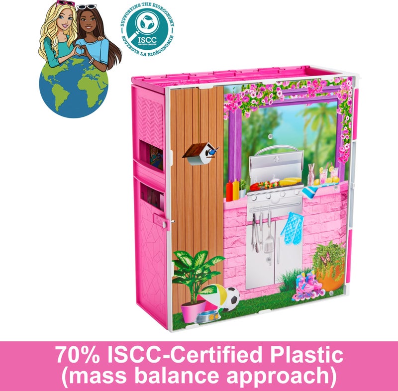 Barbie Getaway House, Doll House Playset with 4 Play Areas and 11 Decor Accessories - Image 3