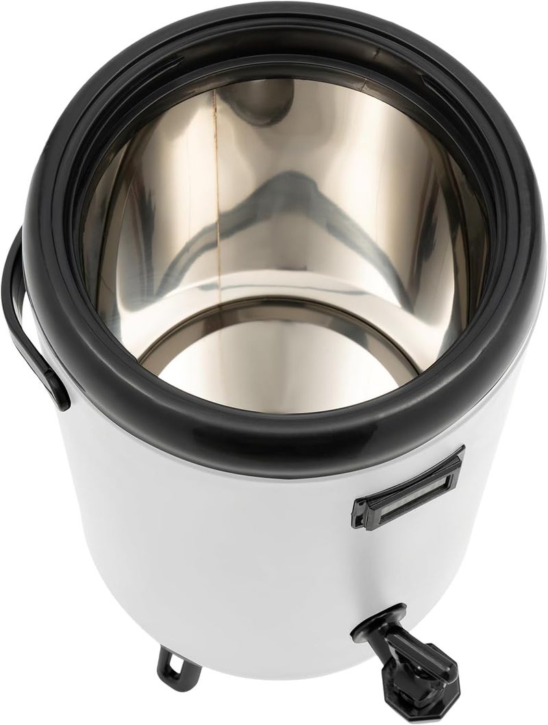 Insulated Beverage Dispenser, 12L/3.17Gal 201 Stainless Steel Coffee Dispenser with Pump, Insulating Time About 12h Large Thermos Pot with Electronic Screen for Cold and Hot Drinks (White) - Image 4