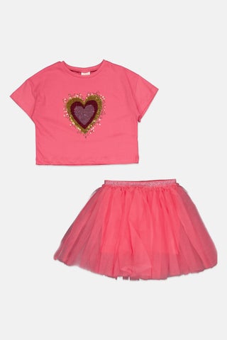 Kids Girl 2 Pieces Sequin T-Shirt and Skirt Set, Pink - pzsku/ZCADB10F261C98B90E8DDZ/45/1747054116/0d5583e5-7514-4d98-b27c-9a6804aba2ae