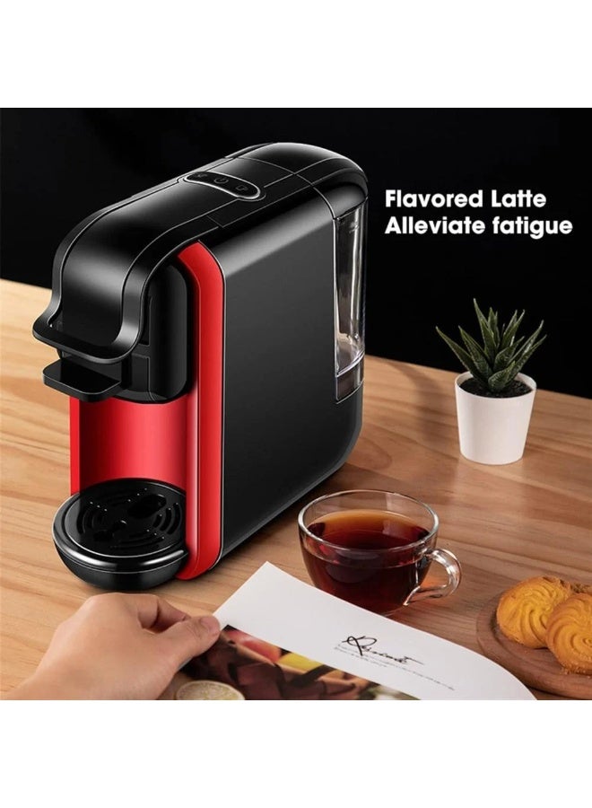 DENX Multi-Capsule Espresso Coffee Maker DX2530 – 1450W 19-Bar High Pressure Pump, 0.6L Water Tank, Compatible with Nespresso & Dolce Gusto Capsules and Coffee Powder – Red/Black - Image 4