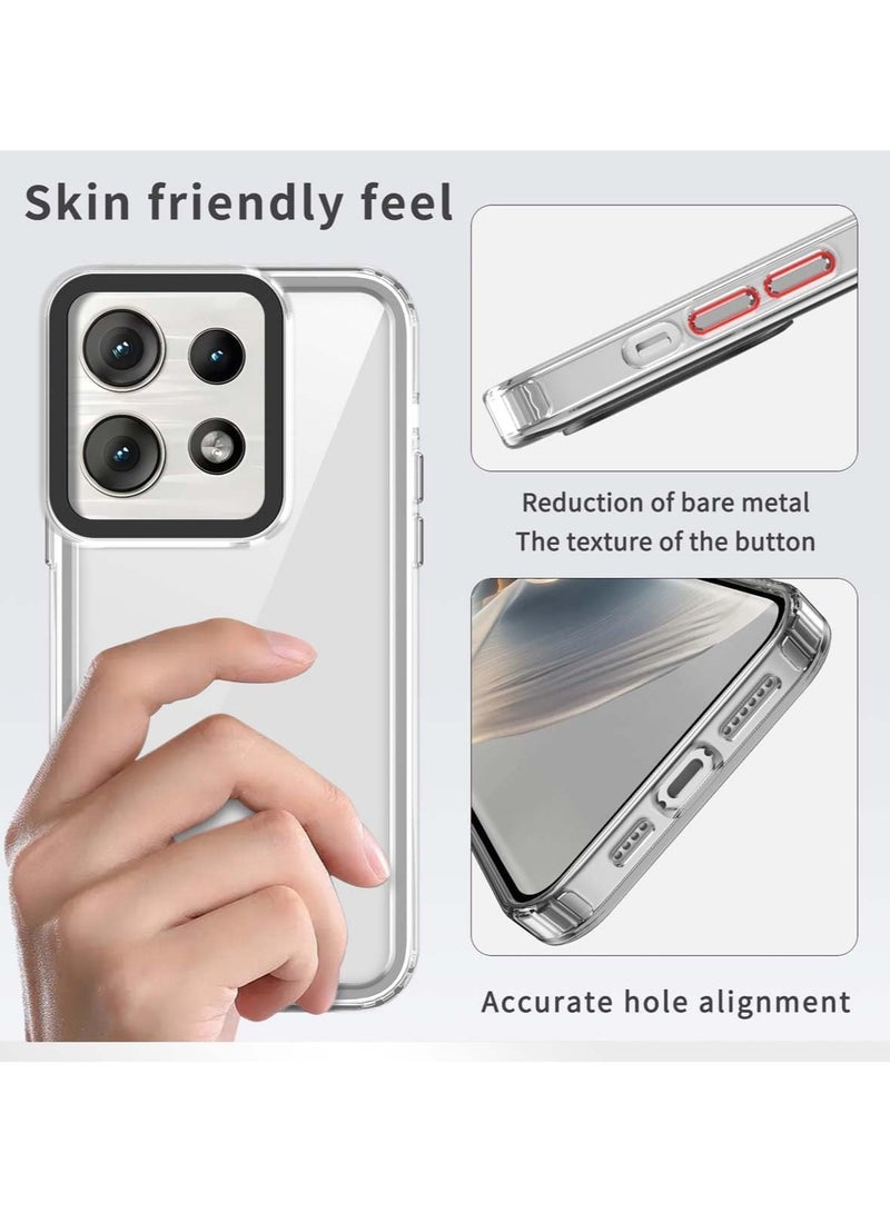 general Compatible Motorola Edge 50 5G Phone Case, Crystal Clear Slim Hybrid Hard Back and TPU Rubber Grip Rim Impact Case Moto Edge 50 Shockproof Case - Image 4