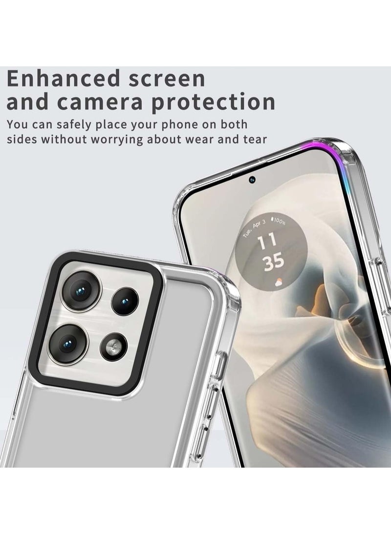 general Compatible Motorola Edge 50 5G Phone Case, Crystal Clear Slim Hybrid Hard Back and TPU Rubber Grip Rim Impact Case Moto Edge 50 Shockproof Case - Image 2