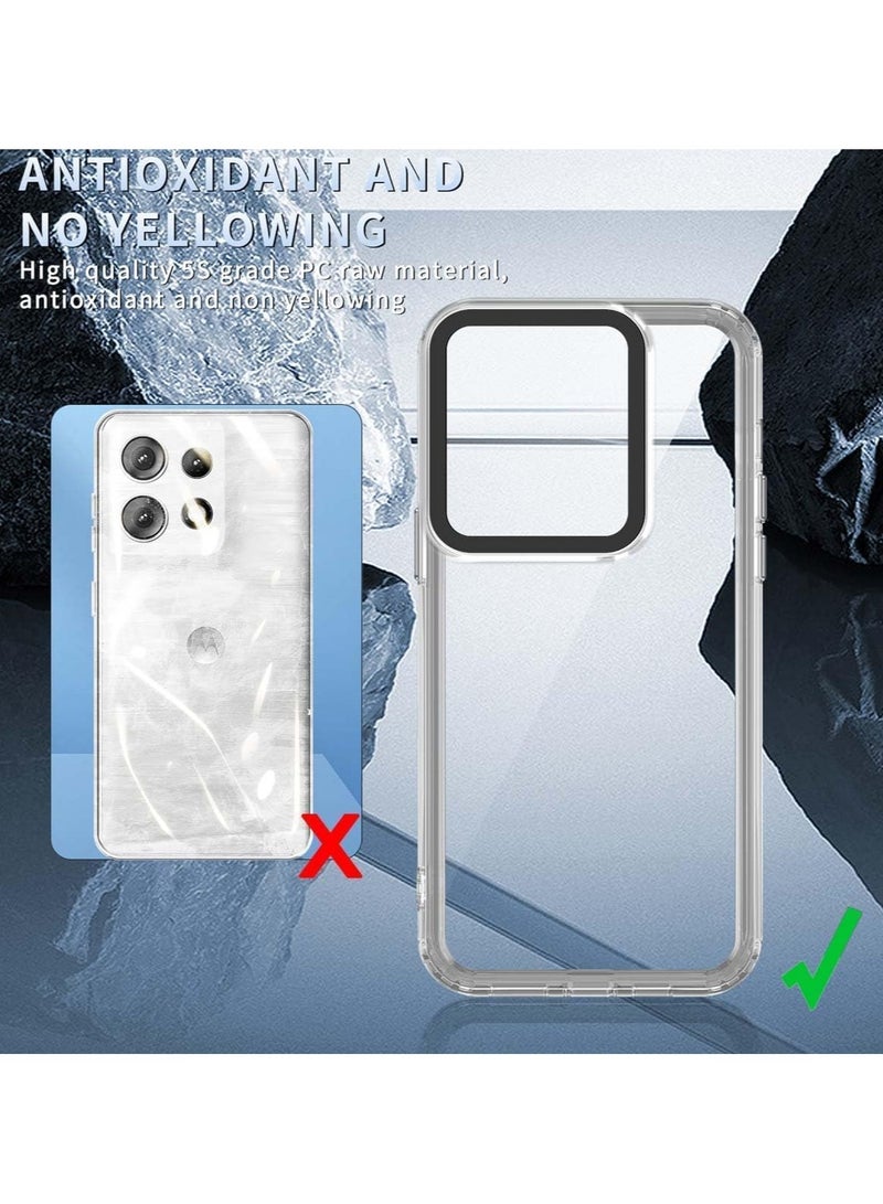 general Compatible Motorola Edge 50 5G Phone Case, Crystal Clear Slim Hybrid Hard Back and TPU Rubber Grip Rim Impact Case Moto Edge 50 Shockproof Case - Image 3