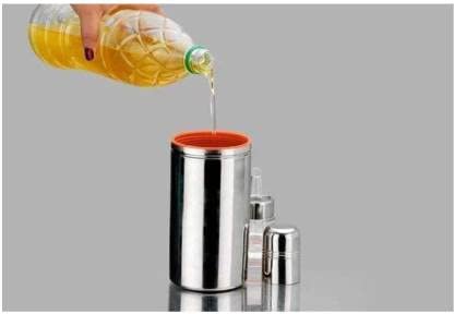 VISAXMI® Stainless Steel Oil Dispenser 500ml | Oil Dispenser Bottle | Oil Container for Kitchen | Oil Can and Bottle (Pack of 2, Silver) - Image 4