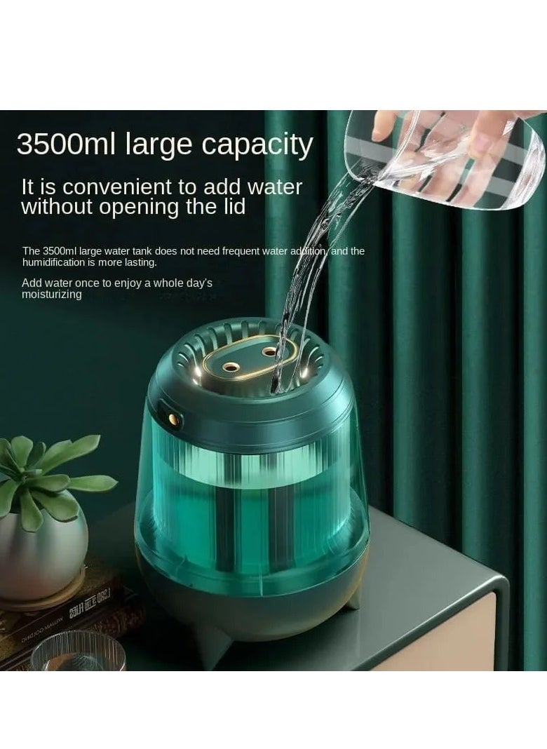 ماركة غير محددة فواحة USB بفوهة مزدوجة سعة 3.5 لتر للمنزل والمكتب مع إضاءة ليلية ملونة  - Image 1