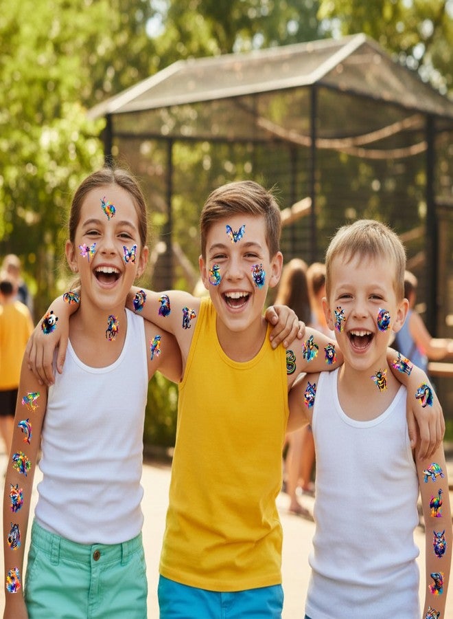 Backtopeia Watercolor Wildlife Jungle Animal Temporary Tattoos | Colorful Wildlife Animal Birthday Party Decorations Party Favors Supplies Accessories Stickers Gift Idea Kids Teen Boy Girl Adult 60Pcs Pre-cut - Image 5