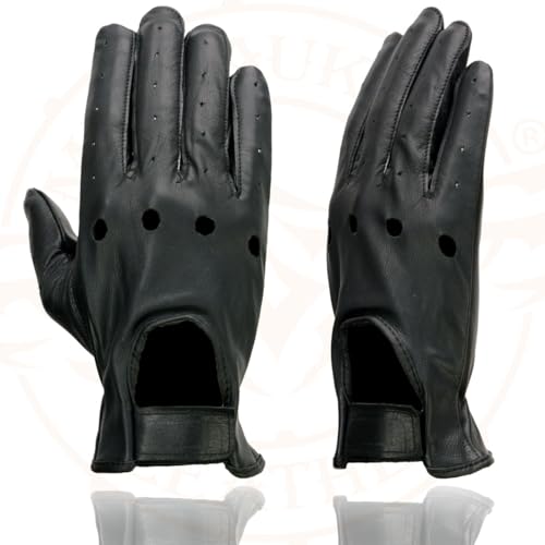 Milwaukee Leather SH247 Men's Black Leather Unlined Classic Style Driving Gloves - X-Small - Image 4