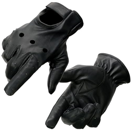 Milwaukee Leather SH247 Men's Black Leather Unlined Classic Style Driving Gloves - X-Small - Image 3