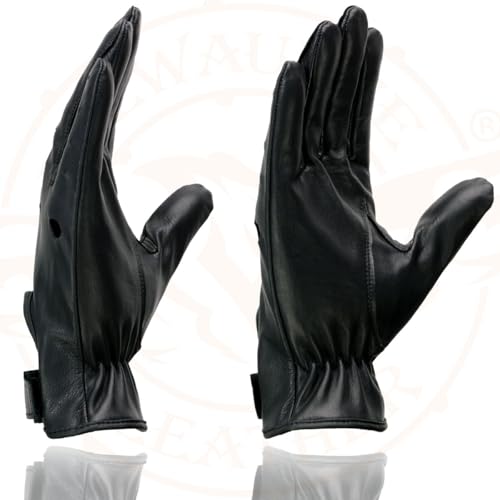 Milwaukee Leather SH247 Men's Black Leather Unlined Classic Style Driving Gloves - X-Small - Image 5