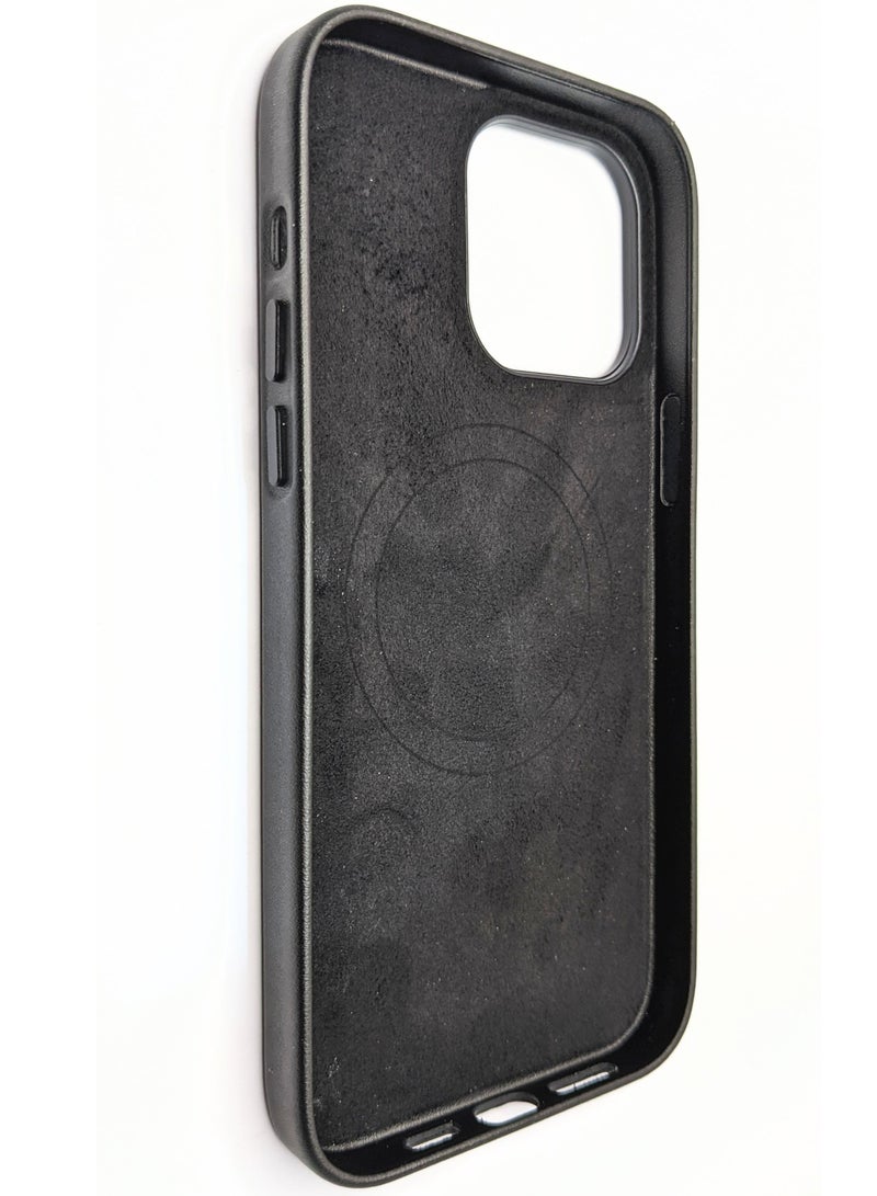 TWEGGON iPhone 14 Pro Leather Case Leather Case With Wireless Charger Magnetic Magsafe Case for iPhone 14 Pro 6.1  Black  - Image 2