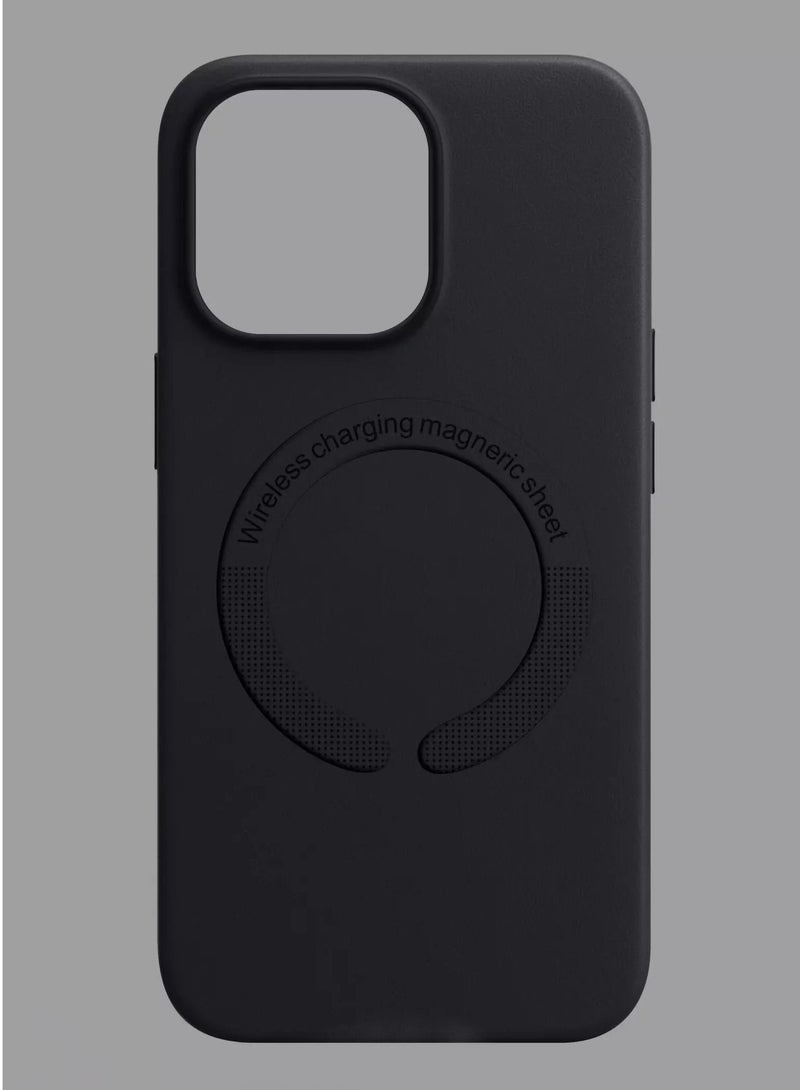 TWEGGON iPhone 14 Pro Leather Case Leather Case With Wireless Charger Magnetic Magsafe Case for iPhone 14 Pro 6.1  Black  - Image 3
