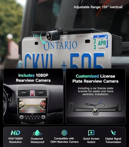 AINAVIGO 10.2" Car Stereo Radio for Honda Accord 2003-2007 - Wireless CarPlay & Android Auto | 5G WiFi IPS HD Touchscreen | GPS Navigation | Bluetooth FM/SWC | 1080P Backup Camera - Image 4