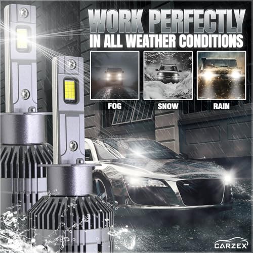 Carzex Crystal Eye H1 Car Led High Beam Headlight Bulbs, 150W 12,000 Lumens Super Bright Automotive LED Headlight Conversion Kit for Cars 6500K Cool White, X4 Series (75 + 75W, 2Pc) (1 Year Warranty) - Image 4