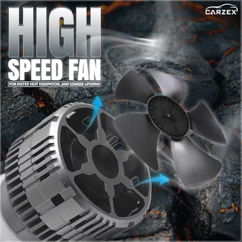 Carzex Crystal Eye H1 Car Led High Beam Headlight Bulbs, 150W 12,000 Lumens Super Bright Automotive LED Headlight Conversion Kit for Cars 6500K Cool White, X4 Series (75 + 75W, 2Pc) (1 Year Warranty) - Image 5