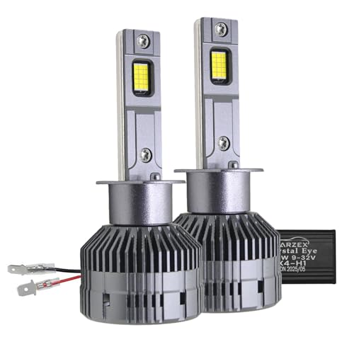 Carzex Crystal Eye H1 Car Led High Beam Headlight Bulbs, 150W 12,000 Lumens Super Bright Automotive LED Headlight Conversion Kit for Cars 6500K Cool White, X4 Series (75 + 75W, 2Pc) (1 Year Warranty) - Image 1