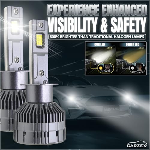 Carzex Crystal Eye H1 Car Led High Beam Headlight Bulbs, 150W 12,000 Lumens Super Bright Automotive LED Headlight Conversion Kit for Cars 6500K Cool White, X4 Series (75 + 75W, 2Pc) (1 Year Warranty) - Image 2