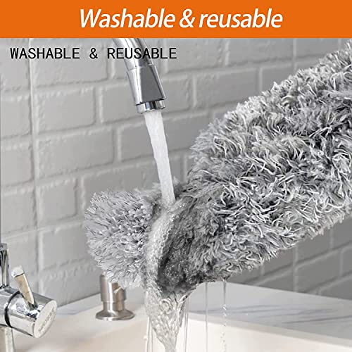 KBS Microfiber Feather Duster for Cleaning with Telescoping Extension Pole 30 to 100" Extendable for Cleaning High Ceiling Fan, Blinds, Baseboards, Cars (Pack of 1) - Image 3