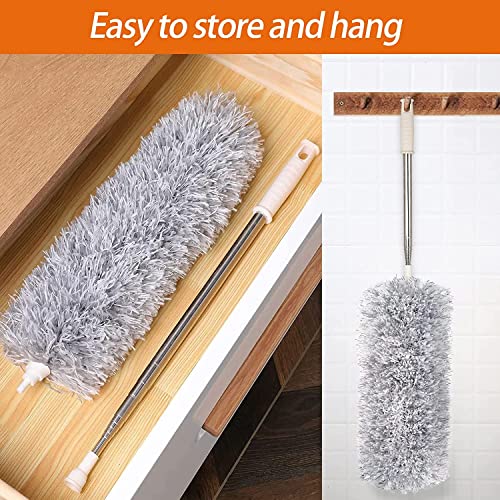KBS Microfiber Feather Duster for Cleaning with Telescoping Extension Pole 30 to 100" Extendable for Cleaning High Ceiling Fan, Blinds, Baseboards, Cars (Pack of 1) - Image 5